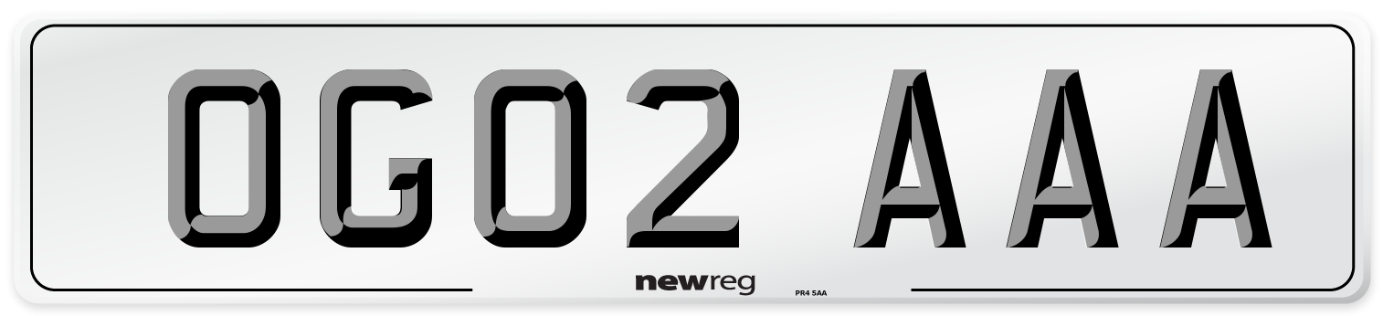 OG02 AAA Number Plate from New Reg